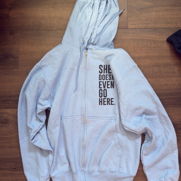 Mean Girls Light Blue Graphic Hoodie - Picture 1 of 2